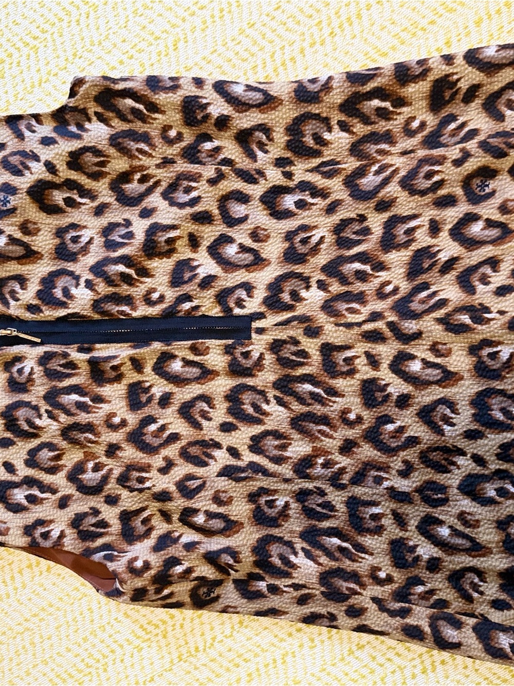 Tory Burch Leopard-Print Zip Front Top in Brown and Black